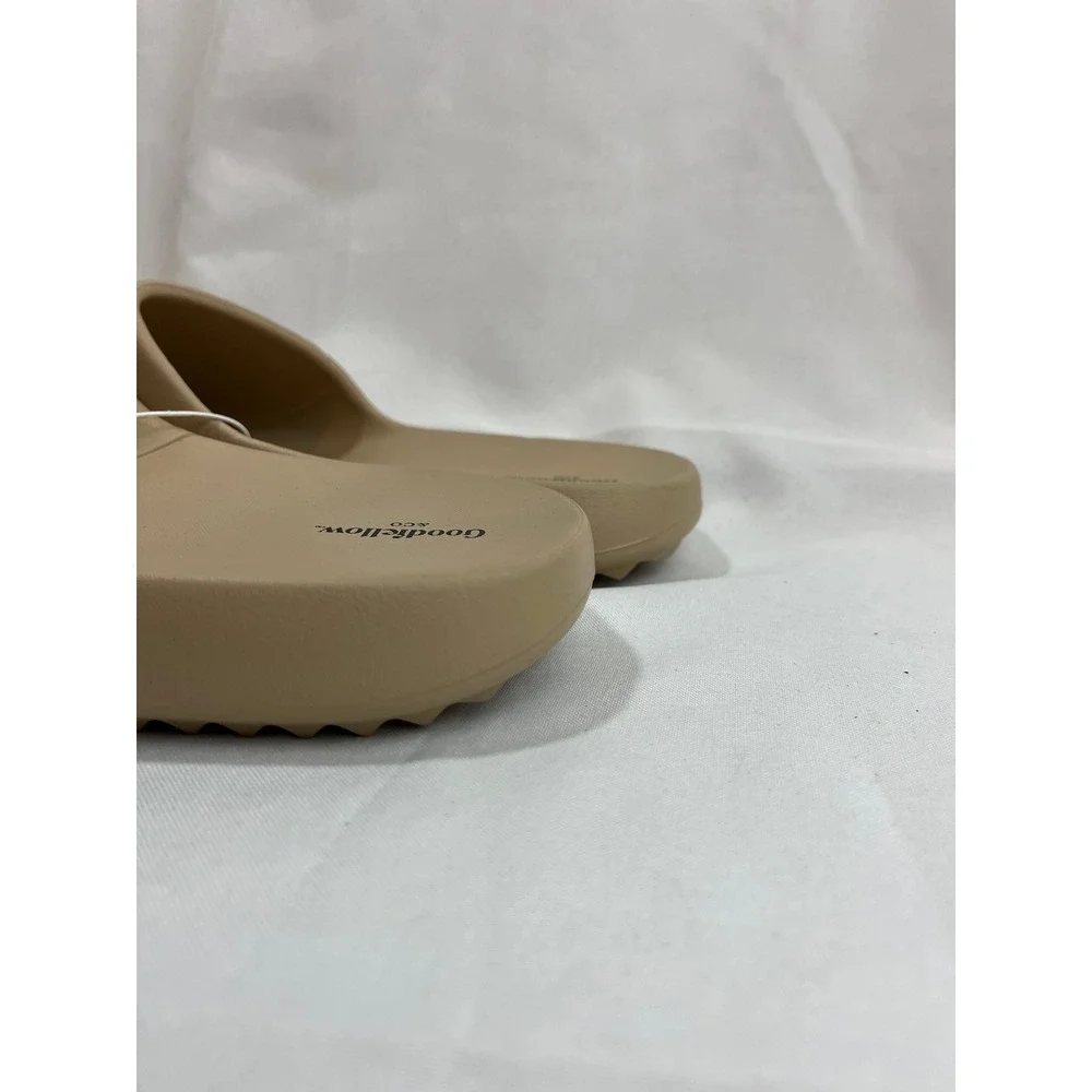 Goodfellow & Co Mens Slide Sandals Tan Beige Slip On Comfort Shoes Size 9 NEW
